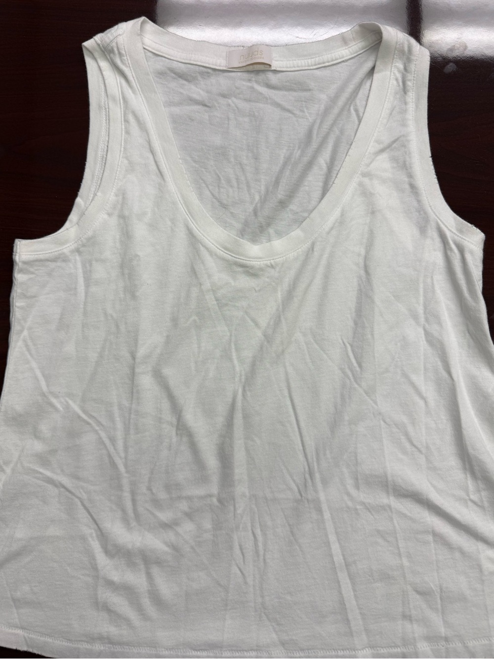 nuuds White Scoop Neck Tank - Classic Sleeveless Top